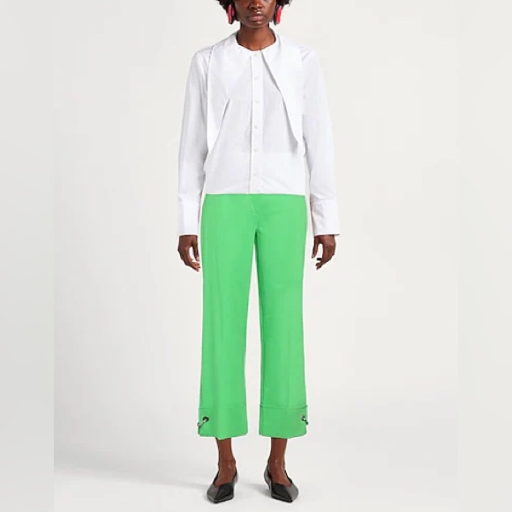 NWT BEATRICE .B CASUAL GREEN PANTS Anthropologie Italy Size 4 Retails $362